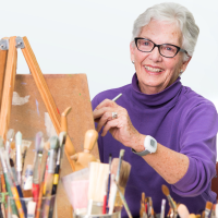 Woman Painting Woman Painting at a Senior Center